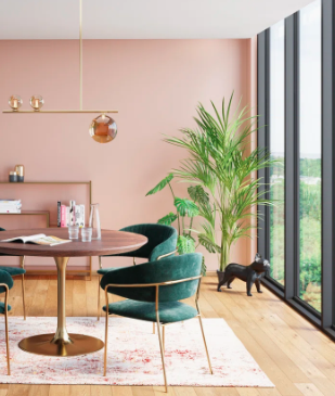 Tall Artificial Green Palm Plant with Two Stems in Concrete Base