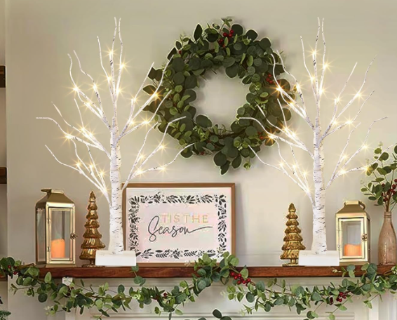 Twig Tree with Warm LED Lights – Tabletop Birch Tree