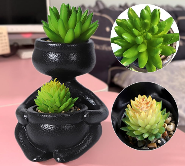 Artificial Succulent Plants in Pots – Mini Fake Plants
