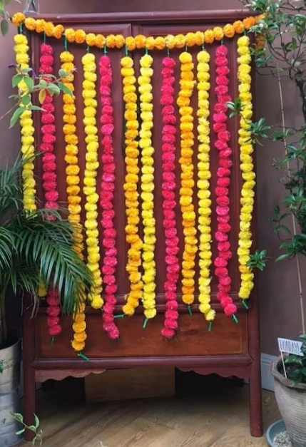 Artificial Marigold Flower -Long Floral Strings for Wedding