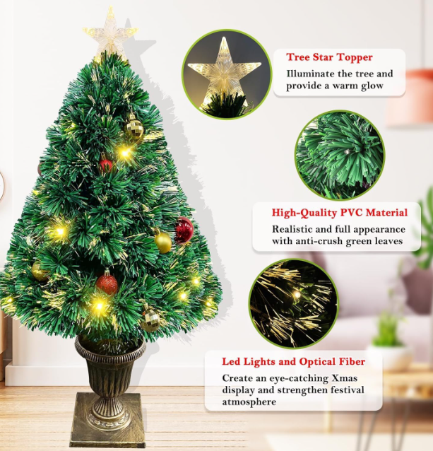Artificial Christmas Tree -Fiber Optic Xmas Tree with LED Lights