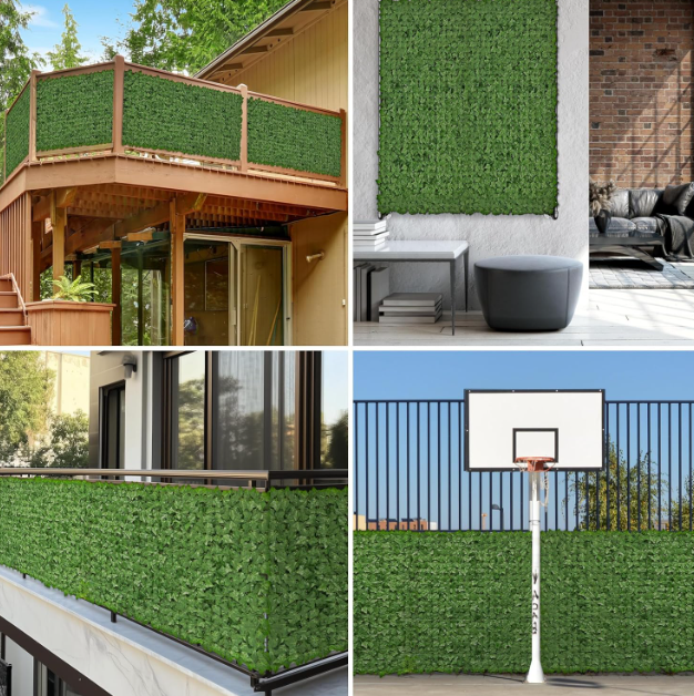 Artificial Privacy Fence Screen – Faux Greenery Panels