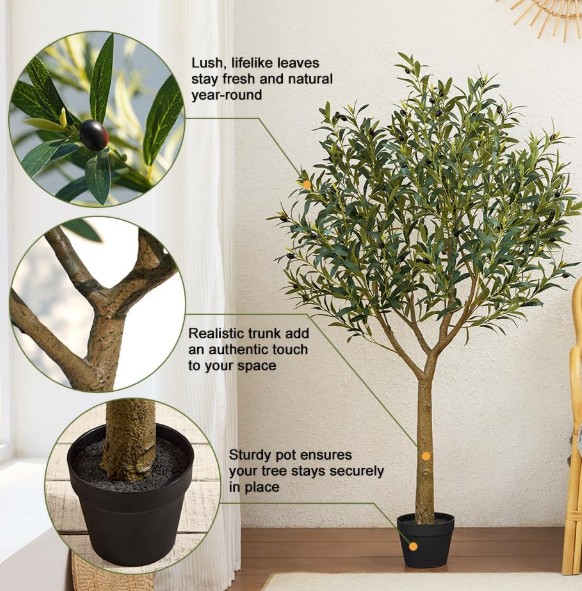 Artificial Olive Tree – Lifelike Indoor Outdoor Fake Plant