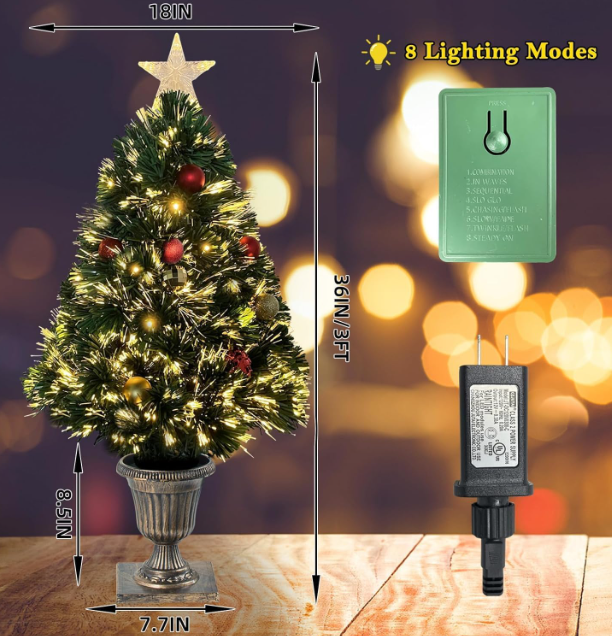 Artificial Christmas Tree -Fiber Optic Xmas Tree with LED Lights