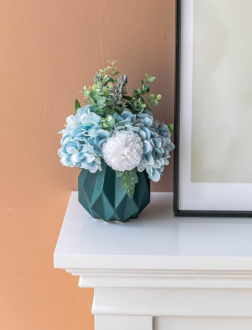 Artificial Flower Arrangement in Glass Vase