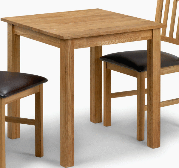Square Compact Dining Table Rich Oiled Finish for Small Kitchen Diners