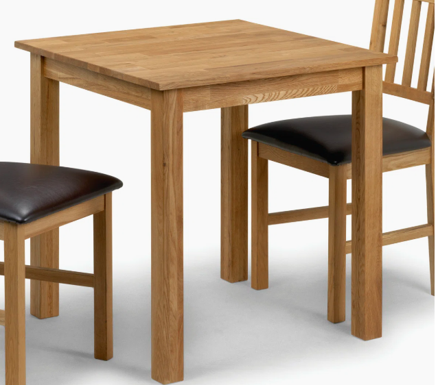 Square Compact Dining Table Rich Oiled Finish for Small Kitchen Diners