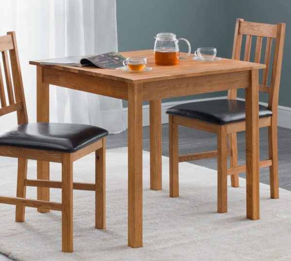 Square Compact Dining Table Rich Oiled Finish for Small Kitchen Diners - Image 2