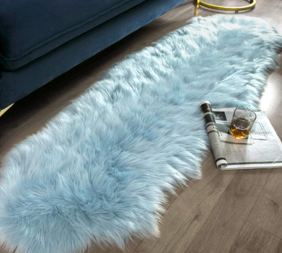 Faux Sheepskin Fur Rug – Fluffy Non-Slip Area Carpet