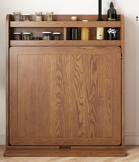 Drop Leaf Wall Mounted Folding Table – Extendable Dining Table with Storage Shelf - Image 2