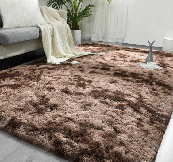 Super Soft Coffee Area Rug – Fluffy Shaggy Carpet for Living Room - Image 2