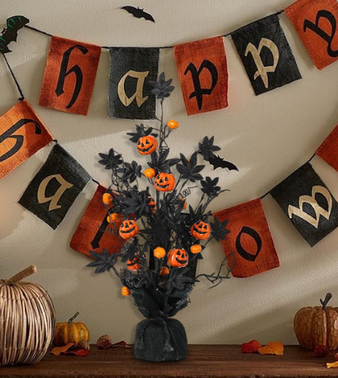 Halloween Table Tree – Black Artificial Halloween Centerpiece