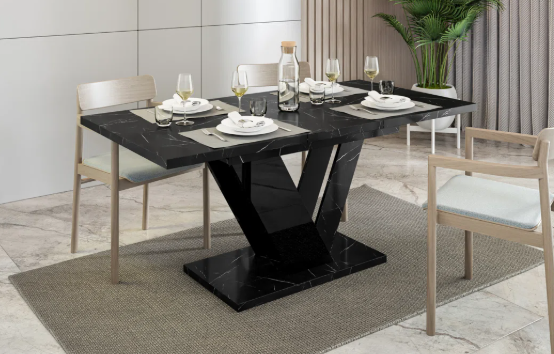 Dining Table with Storage Compartments – Modern Industrial Extendable Design - Image 2
