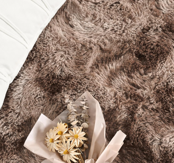 Super Soft Coffee Area Rug – Fluffy Shaggy Carpet for Living Room - Image 4