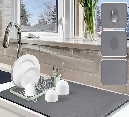 Dish Drying Mat – Super Absorbent Microfiber Kitchen Counter Mat