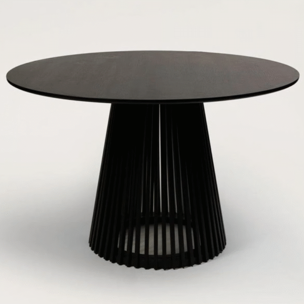 Black Round Dining Table 120cm Serene Japandi Harmony