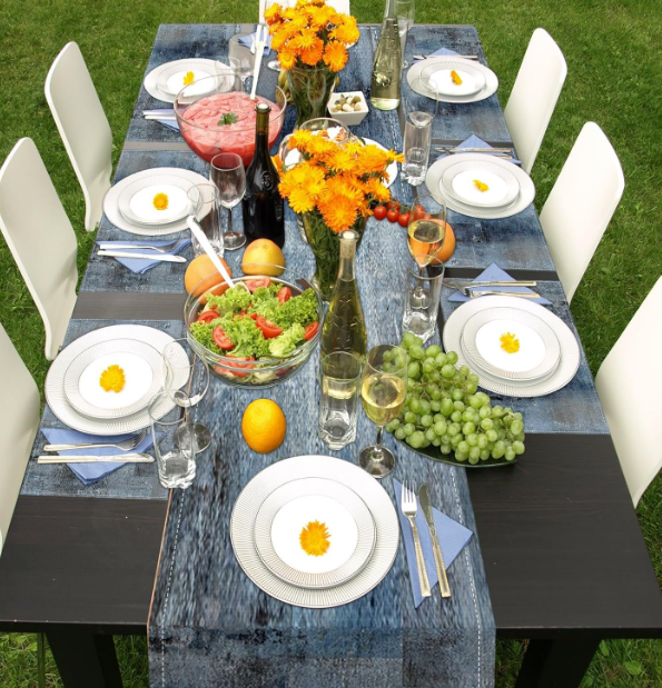 Table Runner with Placemats Set of 6 – Linen Dining Table Runner