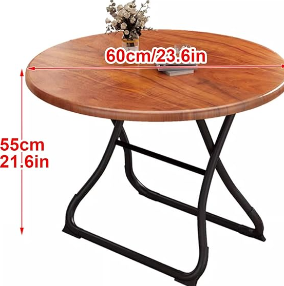 Round Folding Table – Portable Steel Frame with MDF Top - Image 2