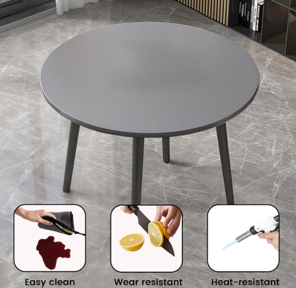 Dining Table Set with 4 Chairs – Round Modern Kitchen Table - Image 3